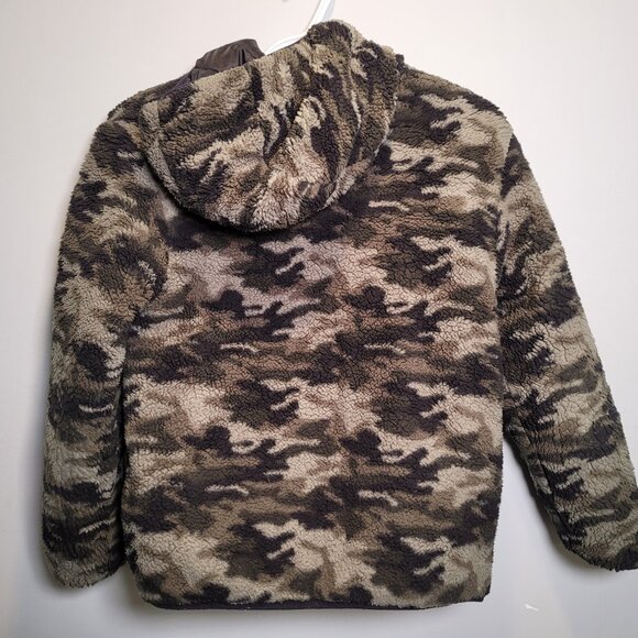 Boys' reversible black puffer / camo fleece jacket - L (10-12) - Picture 6 of 6